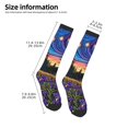 thumbnail image 2 of Honeii Galactic Night Over Meadow Print Long Socks,Novelty Design Socks Gift for Men and Women,Crew Socks,Calf Socks, 2 of 6