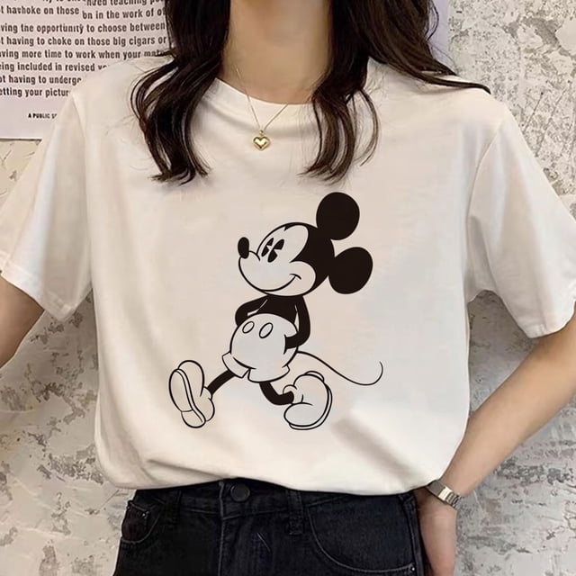 Disney Mickey Mouse 90s Harajuku T Shirt Women Fashion Trend Comfy Casual Tops Tumblr Streetwear Female Clothes Free ShippingXXXL Gao Jinjia LED