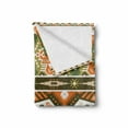 thumbnail image 2 of Tribal Soft Flannel Fleece Throw Blanket, Vector Design with Aztec Mayan Culture Style Stripes Shapes Print, Cozy Plush for Indoor and Outdoor Use, 50" x 60", Green Brown Amber, by Ambesonne, 2 of 6