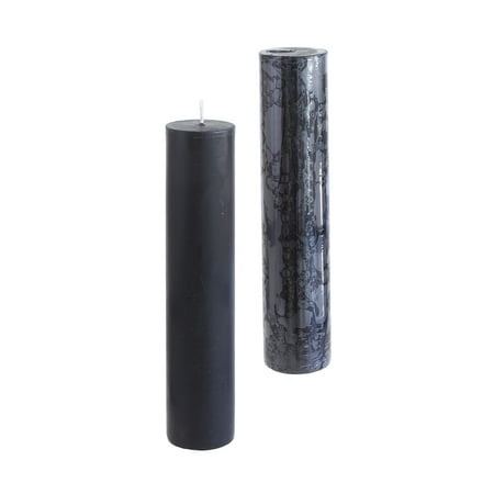 4 Inch Round Pillar Candle - Mega Candles - Unscented 2 Inch x 9 Inch Round Hand Poured Pillar Candle - Black