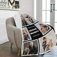 thumbnail image 3 of Customizable Blanket for Sister Customized Blankets with Photos Text Personalized Picture Collages Throw Blankets Gift for Men Valentines Day Decor Souvenirs Birthday, 3 of 5