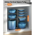thumbnail image 3 of Pots and Pans Organizer: under Cabinet, 20.8" Height Heavy Duty 120LBS Pots Pans Organizer Rack for under Cabinet 8-Tier Adjustable for Big Stockpots, Dutch Oven, Cast-iron Pans, Heavy Cookware, 3 of 8