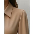 thumbnail image 4 of ZOELNIC Women's Puff Long Sleeve Bodycon Midi Dress with Collared Tie Neck for Business Office, 2XL, 4 of 5