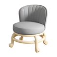 thumbnail image 3 of Taburete con ruedas bajo con cojín de asiento Respaldo Taburete con ruedas de baja altura Taburete con ruedas giratorio de 360  degree Taburete con rueda de Gris claro BLESIY Asiento rodante bajo, 3 of 8