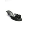Pre-owned|Salvatore Ferragamo Womens Suede Tie Front Slip On Heels Sandals Black Size 6.5