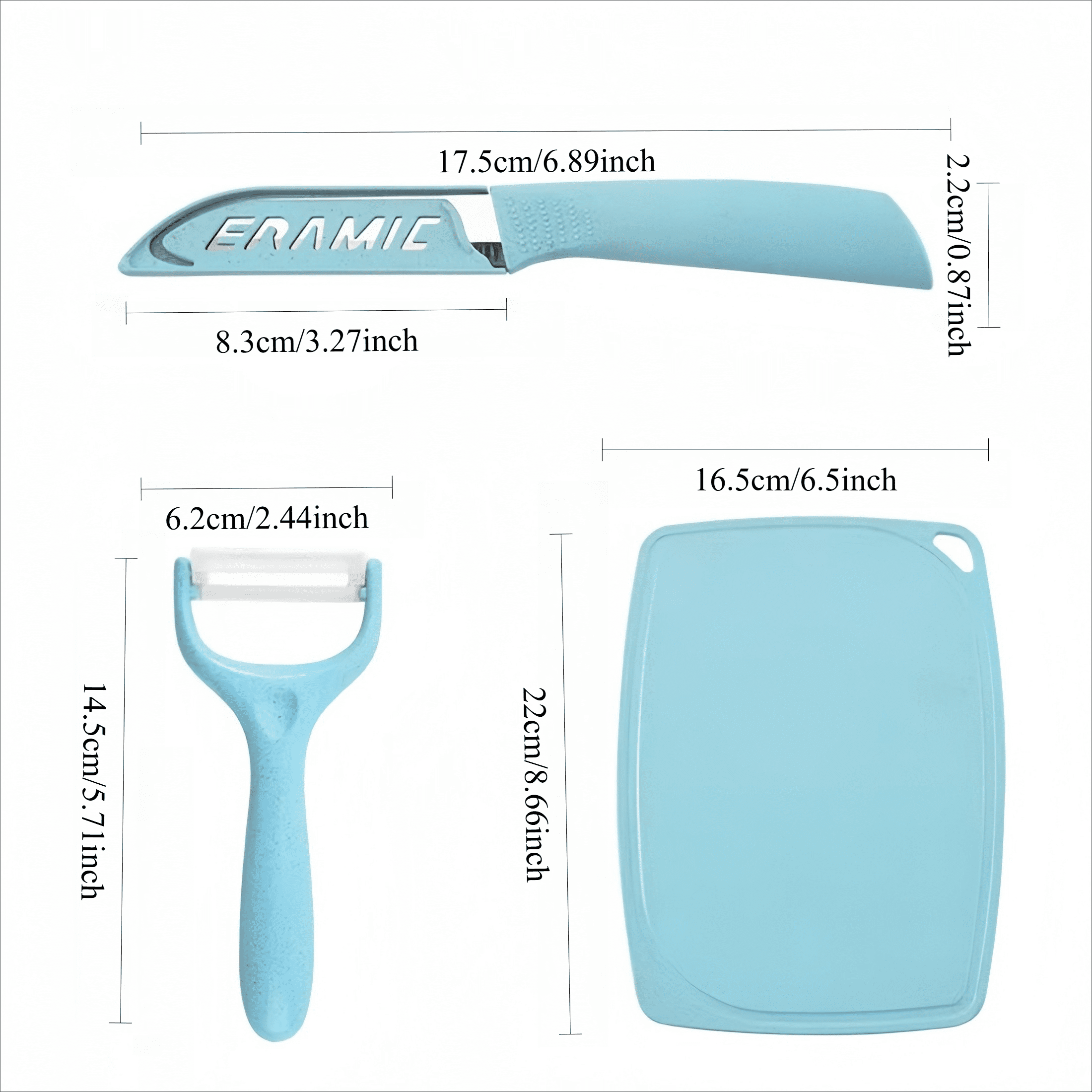 5-in-1 Cutting Board, Knife, Peeler, Scissors and Tray Set/Travel, Camping/Outdoor, Dorms  Small Cutting Boards  Dishwasher Safe