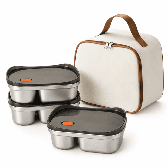 BPA Free 304 Stainless Steel Reusable Lunch Boxes 2 Count