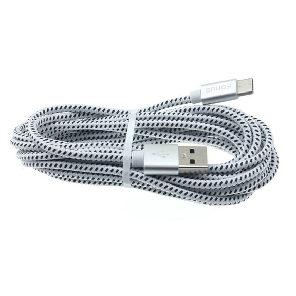 Type-C 10ft USB Cable for Moto G Power (2022) Phone - Charger Cord Power Wire USB-C Long Braided G2A Compatible With Motorola Moto G Power (2022)