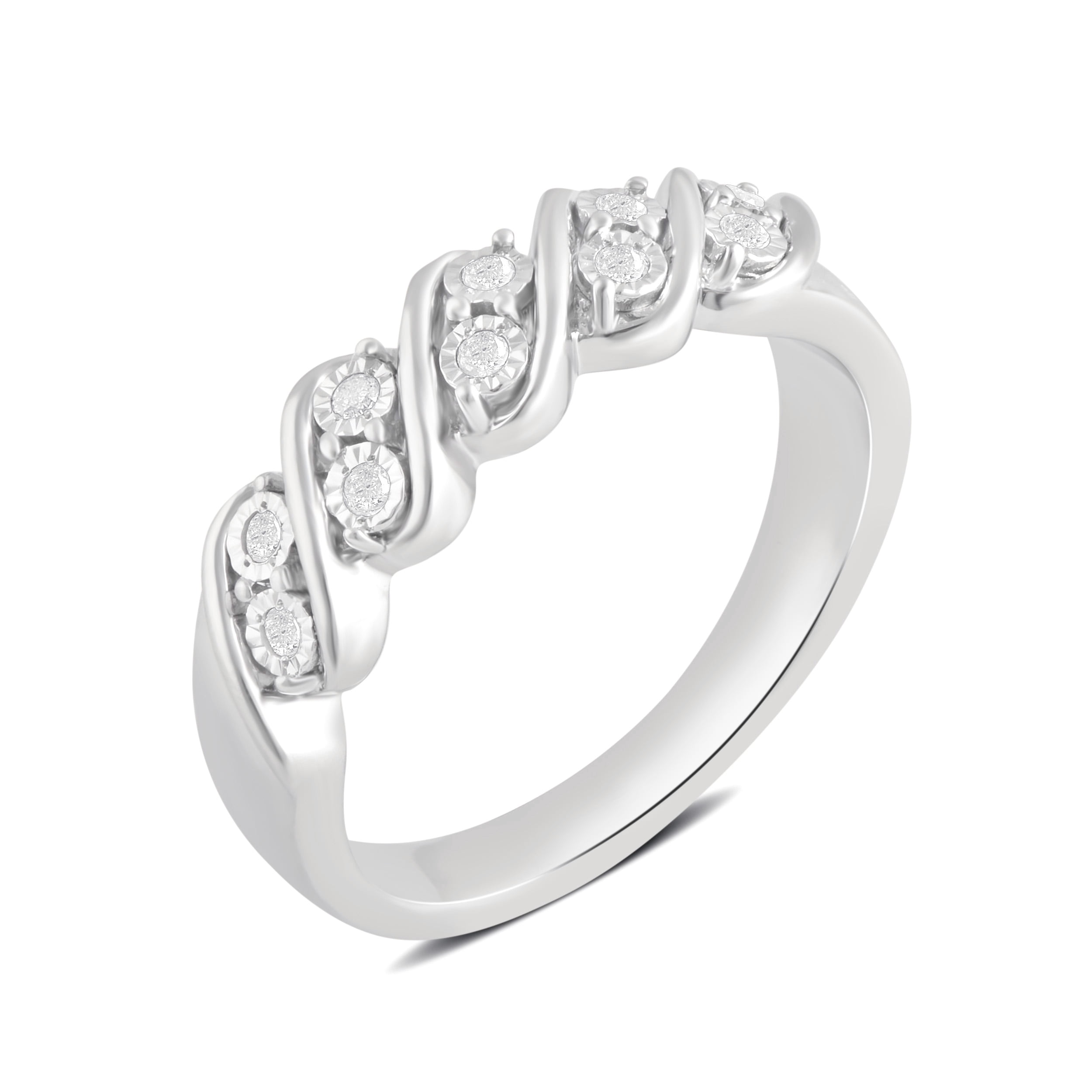 Arista 1/10 ct Diamond Broad Band Anniversary Ring in Sterling Silver (I-J, I2-I3)