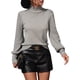 thumbnail image 3 of Suéteres de Otoño e Invierno para Mujer, Jerseys de Punto con Mangas Farol, Suéteres Tipo Top Gris L, 3 of 10
