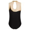 thumbnail image 4 of Manyakai Kids Girls Sleeveless Color Block Keyhole Back Gymnastics Dance Leotard with V-front Gold 16, 4 of 5
