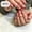 D, variant on 24PCS Short Round Press On Nails, Full Cover Acrylic Fake Nails Reusable Glue On False Nail Tips for Christmas Winter Holiday Party Women Daily Casual Festive Nail Art Decoration