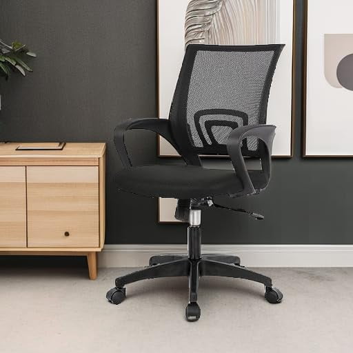 PayLessHere Ergonomic Office Chair With Adjustable Lumbar Support , Mesh Office Chair , Black