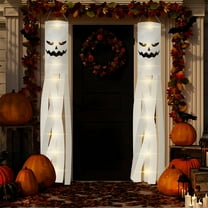 2 Pack Halloween Ghost Windsock, Halloween Ghost Flag Hanging Decorations, Wind Sock for outside, 40 Inch Flying Ghost Halloween Windsocks Outdoor for Yard Patio Garden Tree [Light]