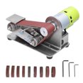 thumbnail image 1 of Multifunctional Grinder Mini Electric Belt Sander DIY Polishing Grinding Machine Cutter Edges Sharpener with 10pcs 30mm Sanding Paper, 1 of 8