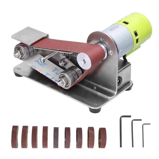 Amdohai Multifunctional Grinder Mini Electric Belt Sander DIY Polishing Grinding Machine Cutter Edges Sharpener with 10pcs 30mm Sanding Paper