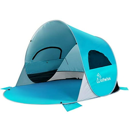 Wolfwise Upf 50 Easy Pop Up 34 Person Beach Tent Sport Umbrella Instant Sun Shelter Tent Sun Shade Baby Canopy