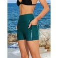 thumbnail image 6 of Charmo Women's Sporty Swim Shorts Stretchy Board Shorts Boyleg Swim Bottoms with Pockets, 6 of 8