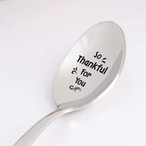 Engraved Spoon - Thanksgiving Day Gift For Mom Dad From Daughter Son | Friend Appreciation Gift | Inspirational Teacher / Coworker Gift | Social Worker Gift - So Thankful For You Spoon Gift - 7 Inch
