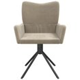 thumbnail image 3 of vidaXL Swivel Dining Chairs 2 pcs Light Grey Velvet, 3 of 5