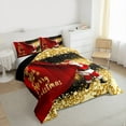 thumbnail image 3 of Homewish Teens Xmas Santa Claus Bedding Comforter Set 2pcs,Merry Christmas Twin Comforter Sets Microfiber,Golden Stars Print Breathable Bedding Set,Luxury Bedroom Decor,Reversible, 3 of 8