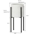 thumbnail image 4 of Luxen Home WHPL1363 12.2 in. Cube Design Round MgO Planter with Metal Stand, White, 4 of 6