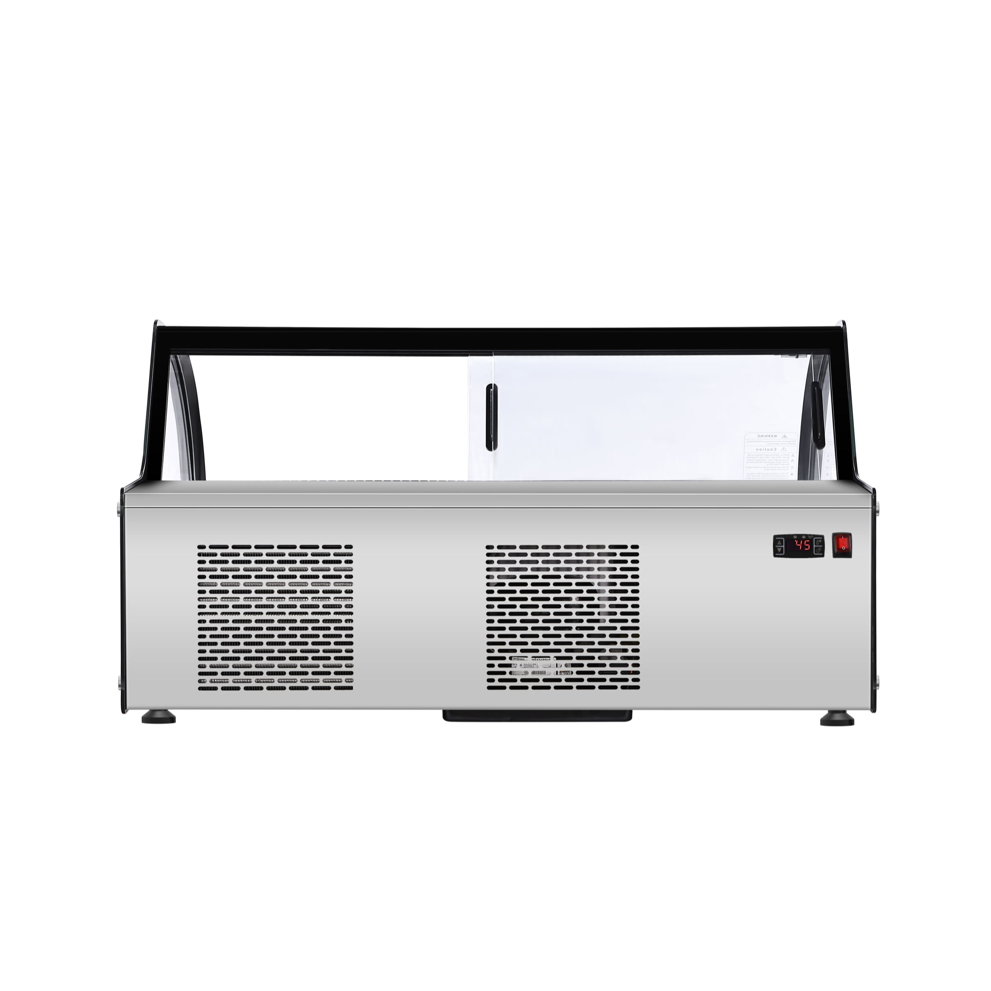 46 in. Countertop Gelato Display Case with 6 Pans and Built-in Glass Sneeze Guard in Stainless-Steel (KM-CGD6P)