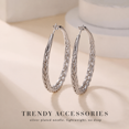 thumbnail image 7 of YOUNGYUE Black Hoop Earrings for Women, Gunmetal Braided Woven Large Oval Hoops, 30/40/50mm, 7 of 7