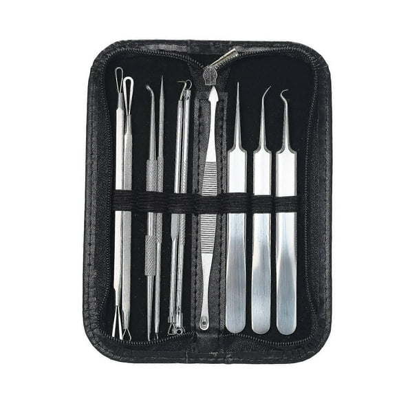 10pcs Blackhead Remover Tool Blackhead Remover Comedone Extractor Straight Curved Blackhead