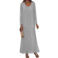 thumbnail image 1 of Vestidos de chifón plateado Clothfun para la madre de la novia, talla 16, 1 of 7