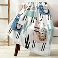 thumbnail image 3 of Cute Kids Throw Blanket, Boho Llama Alpaca Cactus Decor Warm Cozy Bed Couch Blanket, Super Soft Microfiber Flannel Blankets and Throws for Sofa Bedding Living Room 60x80 Inches, 3 of 5
