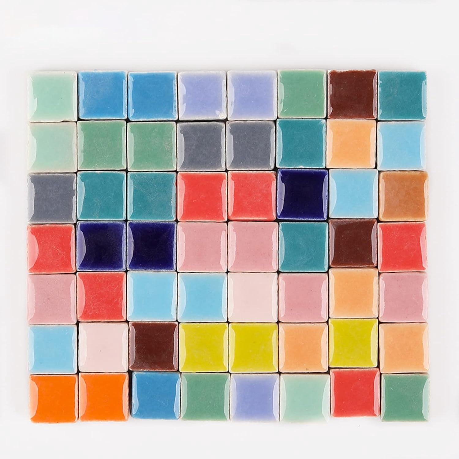 200 Pieces Ceramic Mosaic Tiles – 0.4x0.4", for Crafts, Mosaic Projects, Color Mix, Available in 8 Color Options (Purple, Full Color, Coffee, Red/Orange, Green, Blue, Black/White/Gray, Treasure Blue)
