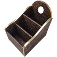 thumbnail image 3 of Support de Télécommande Petit Organisateur de Table Bureau en Cuir Rangement Télécommande avec 3 Compartiments Spacieux (Marron avec Égyptien), 3 of 7