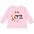 thumbnail image 3 of Inktastic Baby Stay Wild Moon Child Crescent Moon with Flowers Girls Long Sleeve Toddler T-Shirt, 3 of 5