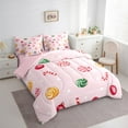 thumbnail image 3 of Castle Fairy Kids Candy Cane 7-Piece Bedding Comforter Set,Polka Dots King Bedding Sets,Festival Xmas Ultra Soft Bed Sheets,Microfiber Bedroom Decor, 3 of 8