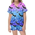 thumbnail image 1 of Ensemble de Pyjama à Manches Courtes Mode Mignon Halloween pour Filles Tenue de Fête Printemps Été, 1 of 4