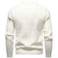 thumbnail image 5 of ZCFZJW Men's Knit Long Sleeve Sweaters Lapel Collared Athletic Sweater Tops Casual Quarter Button up Dress Pullover Fashion Golf Sweaters Beige XL, 5 of 6