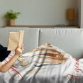 thumbnail image 3 of Animal Soft Flannel Fleece Blanket, Happiness is a Girl and Her Horse Lettering with Side Portrait of Animal, Cozy Plush for Indoor and Outdoor Use, 50" x 60", White and Multicolor, by Ambesonne, 3 of 5