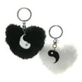 thumbnail image 1 of "Claire's Silver Pom Pom Yin Yang Best Friends Keychains, Adult, Keyring Set, 2 Pack, 39670", 1 of 1