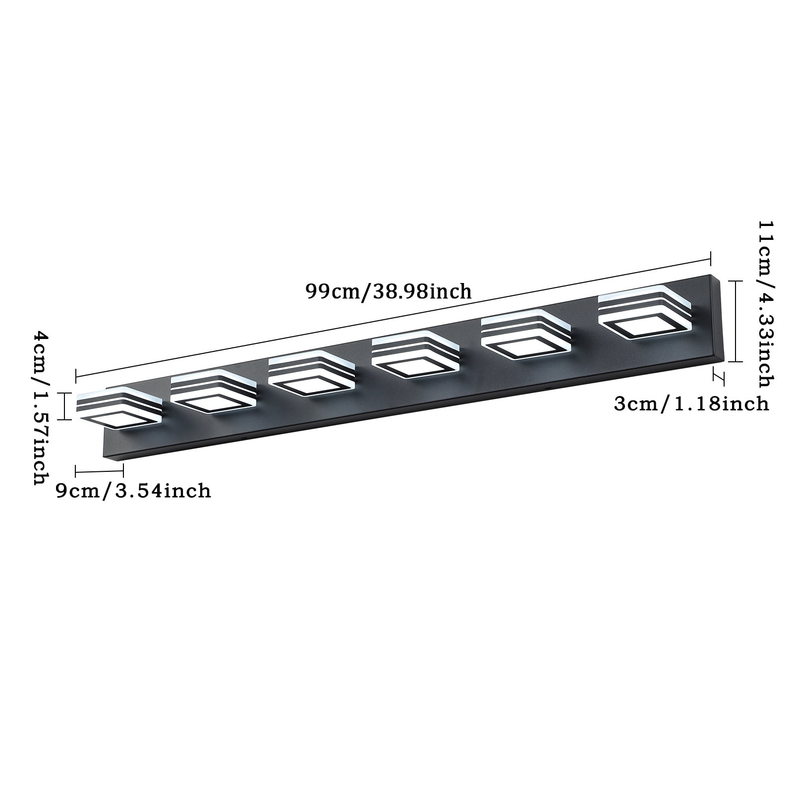 Miniyam LED Bathroom Vanity Light, 6-Light Modern Wall Lighting Fixtures over Mirror (Cool White)