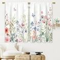 thumbnail image 4 of Boho Leaf Floral Kitchen Curtains Colorful Botanical Leaves Bathroom Curtains Window Treatment Drapes Tier Bohemian Plant Cafe Small Bedroom Short French Door Curtains 2 Panels 28x40 Inch, 4 of 8