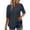 Dark Blue, variant on Staron Women's Casual Loose V-Neck Blouse Short Sleeve Sequins Party Vacation Fashion Top Shirt, Red XXL