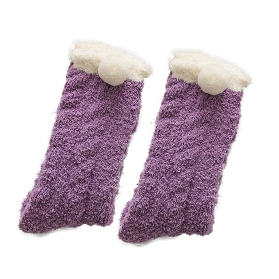 Fuzzy Socks, Women's, Fluffy, Slipper, Soft, Cabin, Fleece, Style1