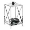 thumbnail image 5 of Home Square Chrome End Table with Clear Glass Shelves - Set of 2, 5 of 5
