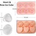 thumbnail image 3 of Molde para cubitos de hielo con forma de rosas, bandeja para cubitos de hielo con forma de corazón, molde de silicona para hielo, máquina para hacer hielo para cócteles y bebidas de whisky, color rosa, 3 of 6