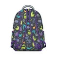 thumbnail image 2 of Birthday Dinosaur Student School Backpack Cute Colorful Dino Print with Forest Planets Stars Pattern for Student Gift, 2 of 6