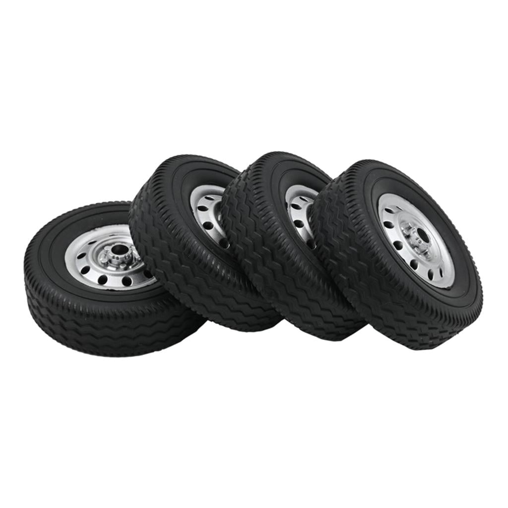 4 Sets  RC1:10 On Road Car Alloy 5-Spoke Wheel Rim Single Oriented Rubber Tyre