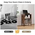 thumbnail image 3 of Topcobe Record Player Stand with Record Storage Shelf & Charging Station, End Tables Living Room, Modern Furniture for Home-Coffee, 3 of 8