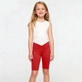 thumbnail image 5 of ATOGUTA Biker Shorts for Girls Size 4T-14 Kids Fashion Elastic High Waist Workout Running Shorts with Pockets Red, 5 of 7