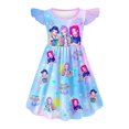 thumbnail image 1 of Moonsky Vestido de Huntrix con las cantantes de Dem0n Hunters, Rumi, Mira y Zoey. volantes y un bolso a juego. Perfecto disfraz de actuación o atuendo para el escenario.,Morado,110, 1 of 2